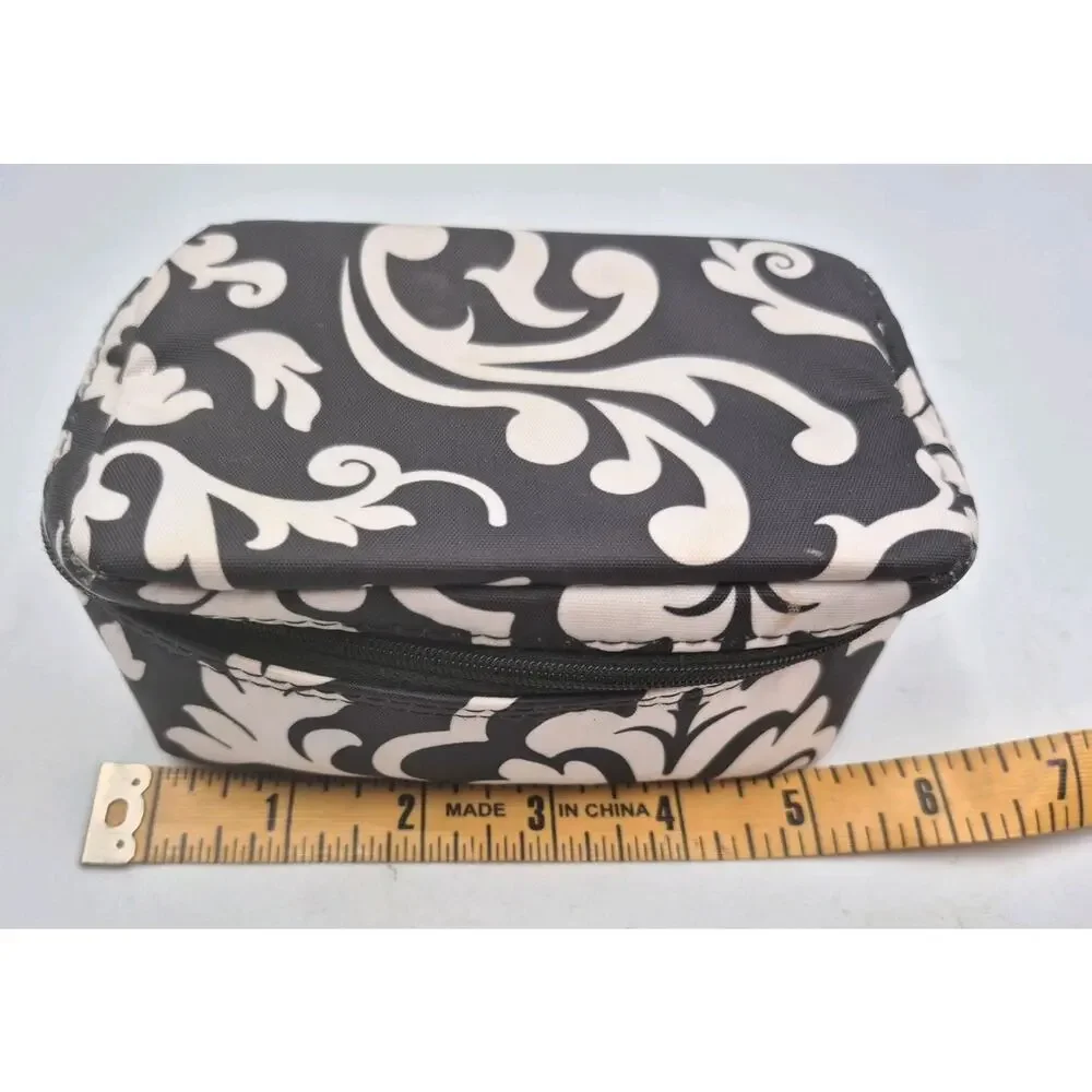 Thirty-one Black White Soft-side Travel Jewelry Organizer 5.5x3.5x3
